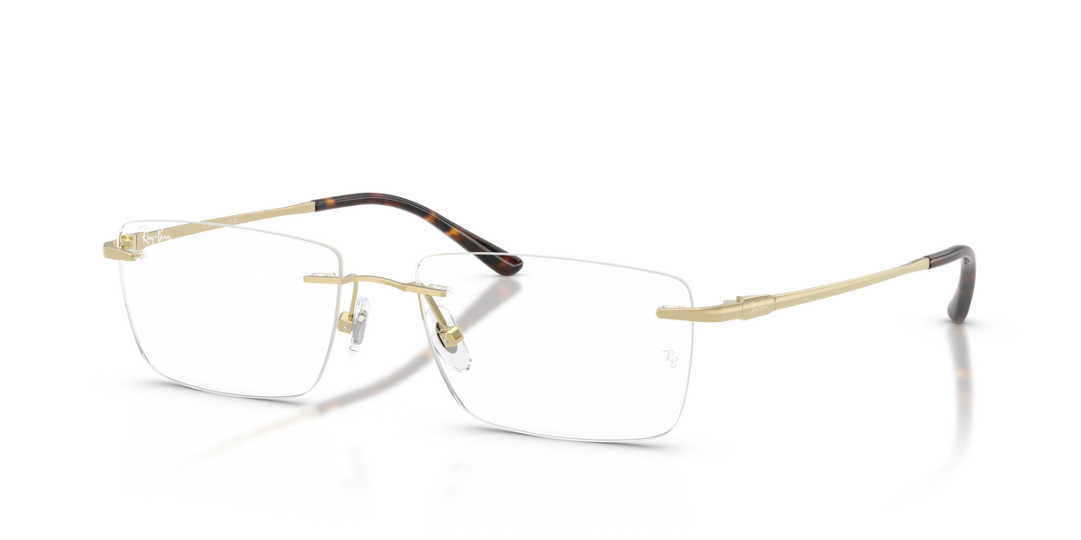 Ray-Ban RX8781D 1251 light gold eyeglasses 56mm angled view