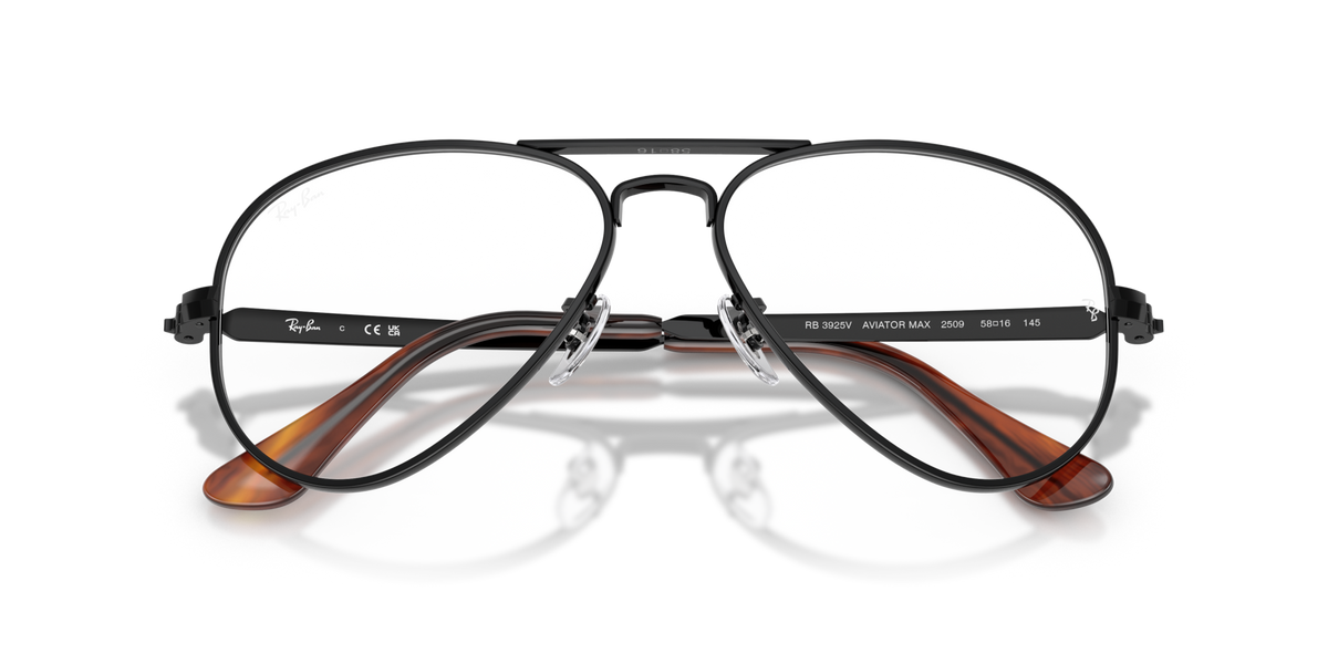 Ray-Ban RX3925V 2509 black eyeglasses 58mm folded view
