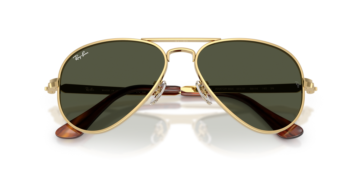 Ray-Ban RB3925 001/31 arista gold sunglasses 58mm folded view