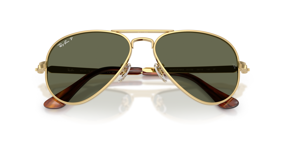Ray-Ban RB3925 001/58 arista gold sunglasses 58mm folded view