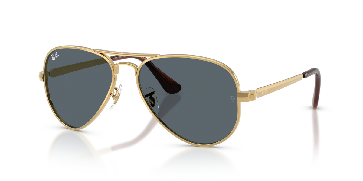 Ray-Ban RB3925 001/R5 arista gold sunglasses 58mm angled view