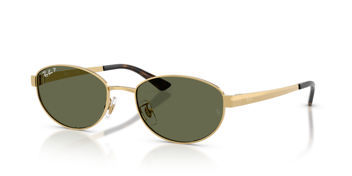 Ray-Ban RB3774D 001/9A arista gold sunglasses 55mm angled view