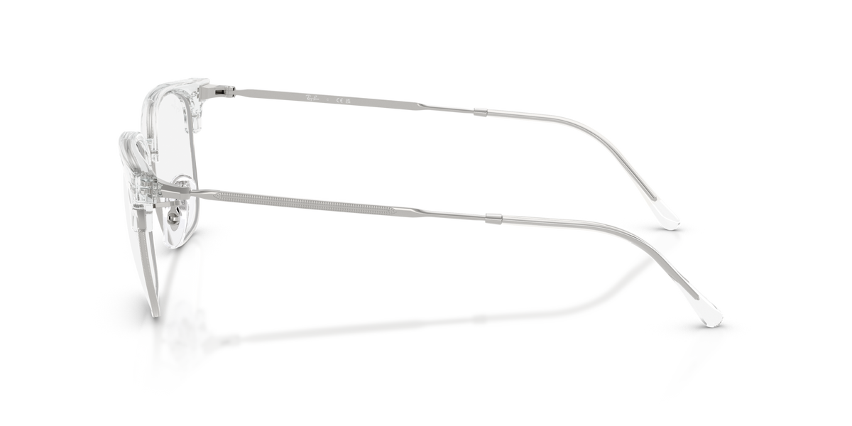 Ray-Ban RX7216 2001 transparent on silver eyeglasses 51mm side view