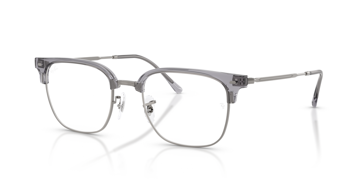 Ray-Ban RX7216 8470 grey on gunmetal eyeglasses 51mm angled view