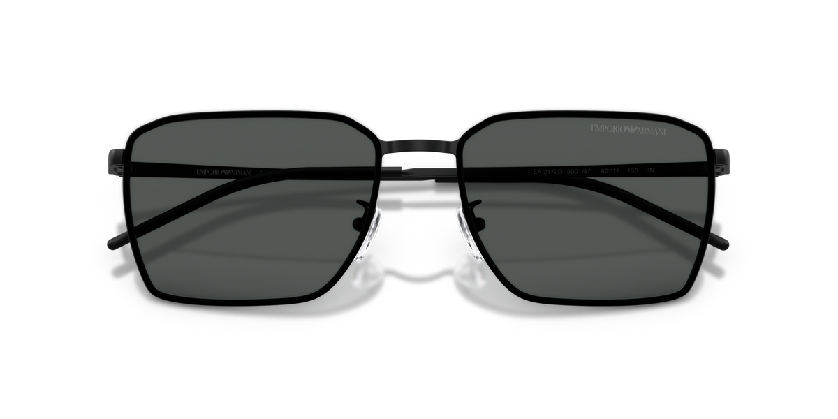Emporio Armani EA2172D 300187 matte black sunglasses 60mm folded view
