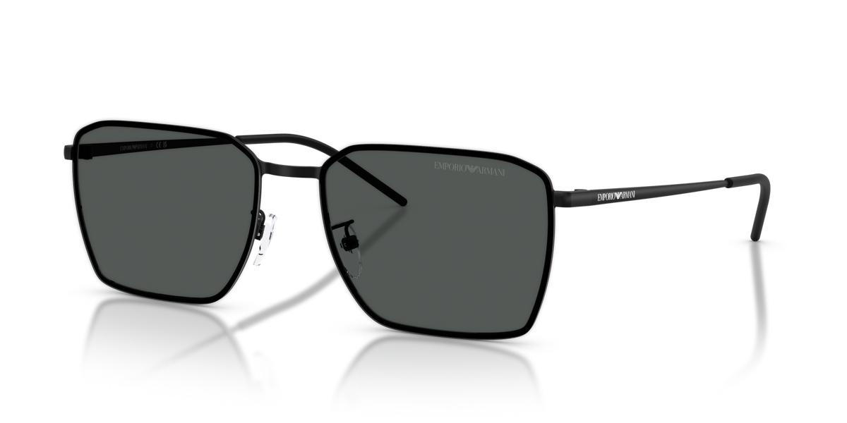 Emporio Armani EA2172D 300187 matte black sunglasses 60mm angled view
