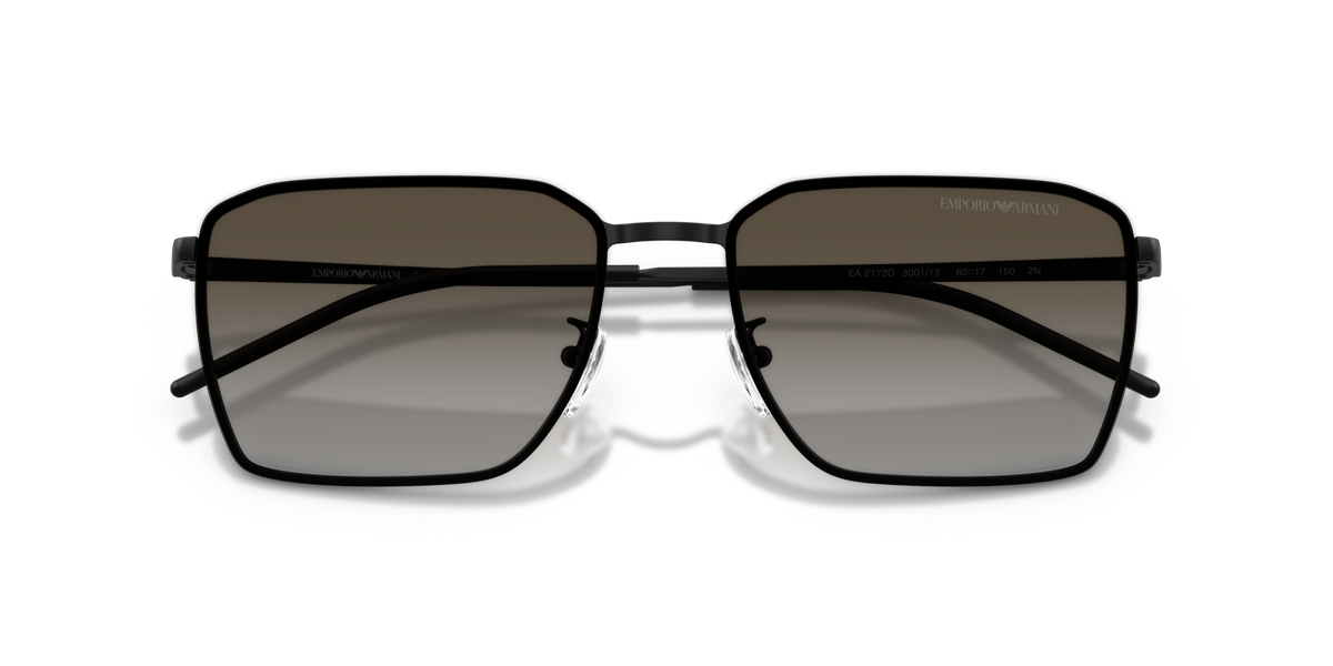 Emporio Armani EA2172D 300113 matte black sunglasses 60mm folded view