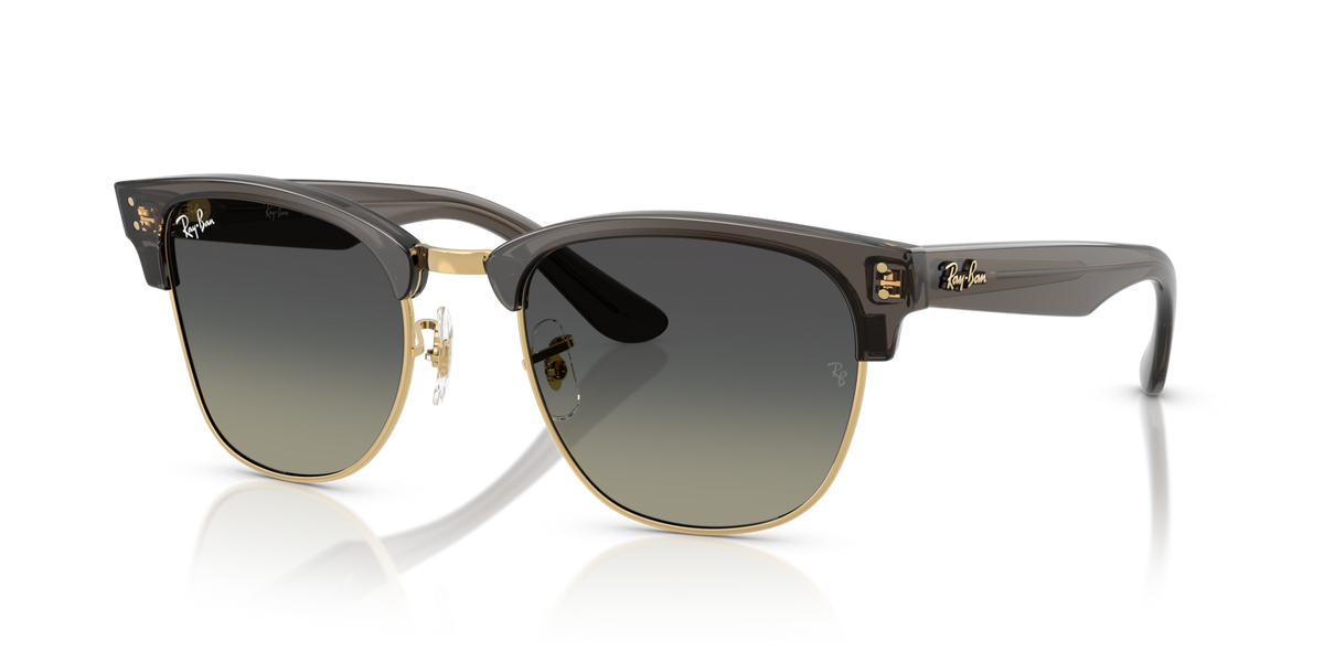 Ray-Ban RBR0504S 682911 transparent dark grey on gold sunglasses 54mm angled view