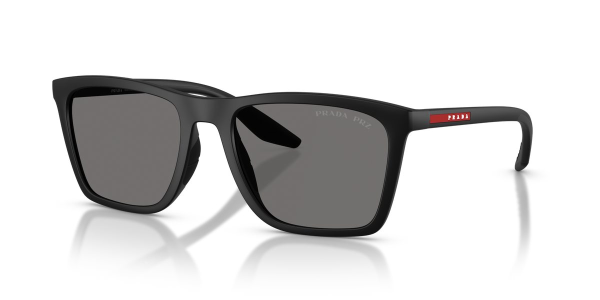 Prada Linea Rossa PSB08S 1BO02G matte black sunglasses 56mm angled view