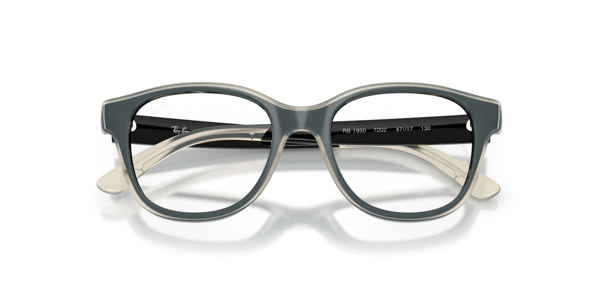 Ray-Ban Kids RY1950 7202 black on transparent eyeglasses 44mm folded view