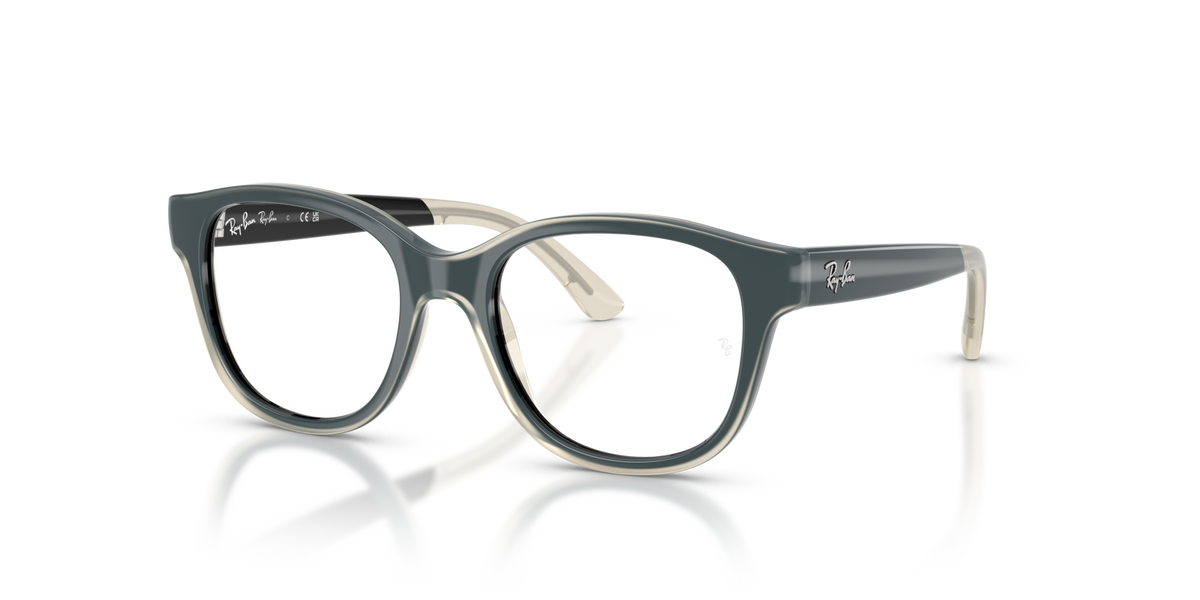 Ray-Ban Kids RY1950 7202 black on transparent eyeglasses 44mm angled view