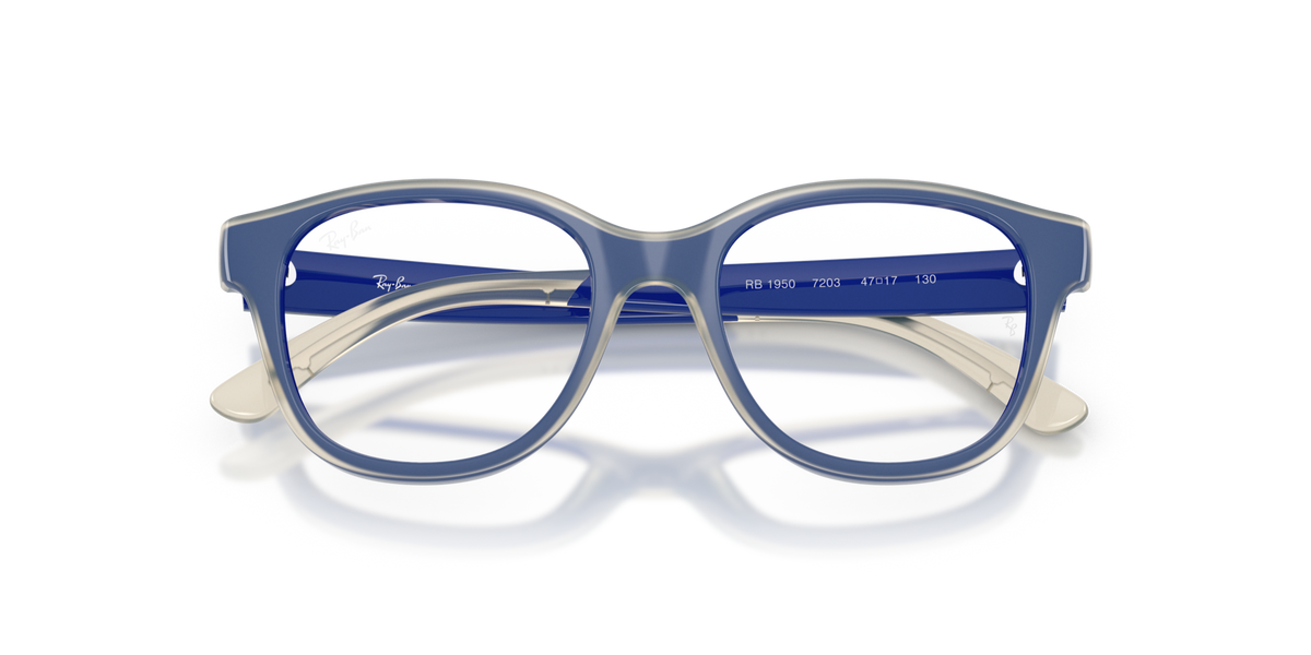 Ray-Ban Kids RY1950 7203 blue on transparent eyeglasses 44mm folded view
