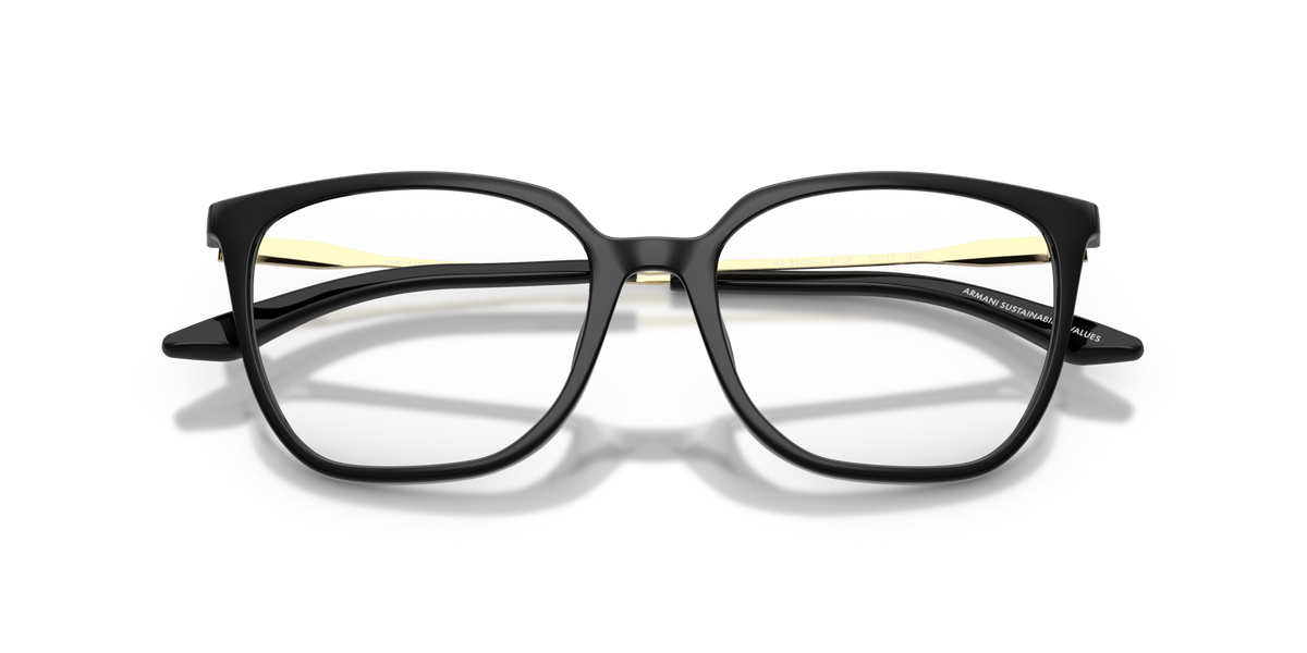 Armani Exchange AX3142U 8158 shiny black eyeglasses 52mm folded view