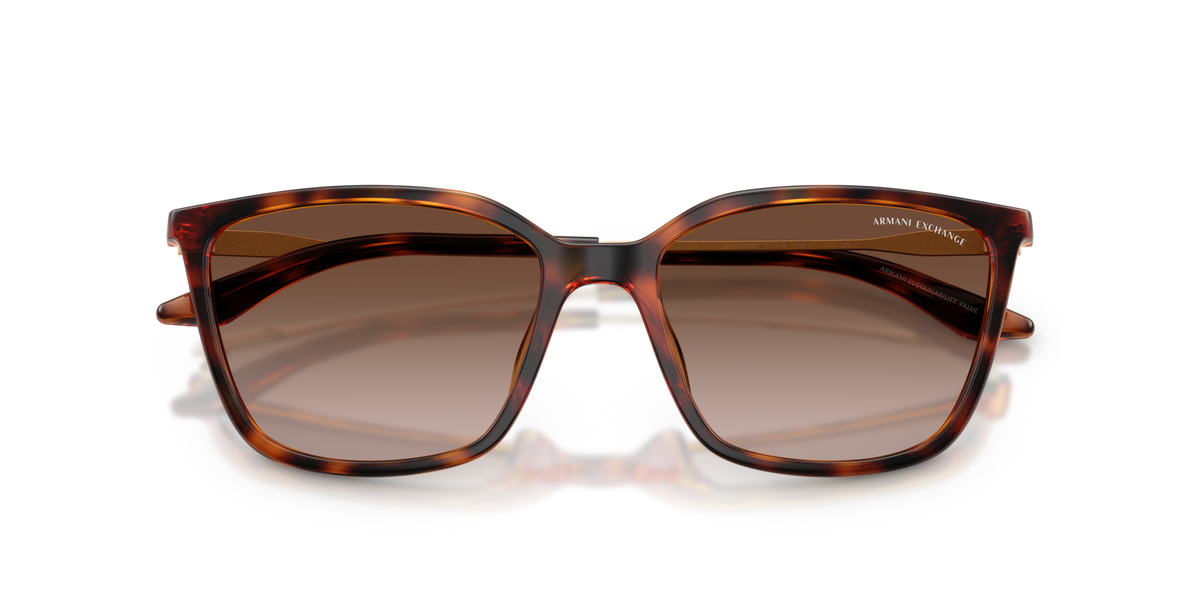 Armani Exchange AX4171SU 821313 shiny havana sunglasses 55mm folded view