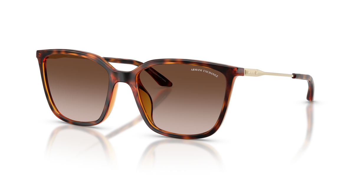 Armani Exchange AX4171SU 821313 shiny havana sunglasses 55mm angled view