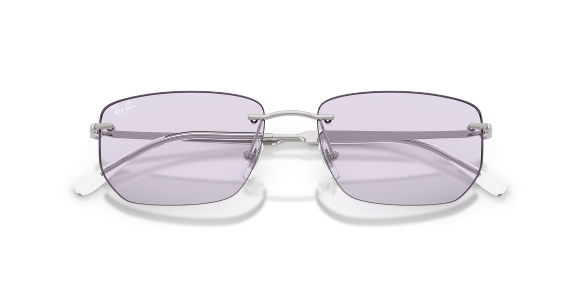 Ray-Ban RB3768 003/MH silver sunglasses 56mm folded view