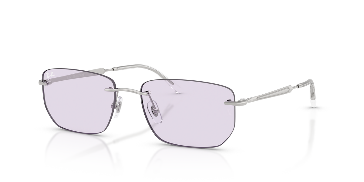Ray-Ban RB3768 003/MH silver sunglasses 56mm angled view