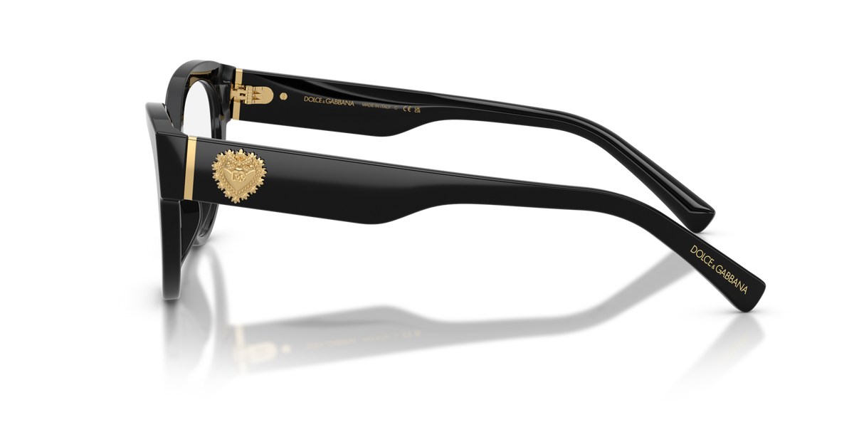 Dolce & Gabbana DG3440 501 black eyeglasses 52mm side view