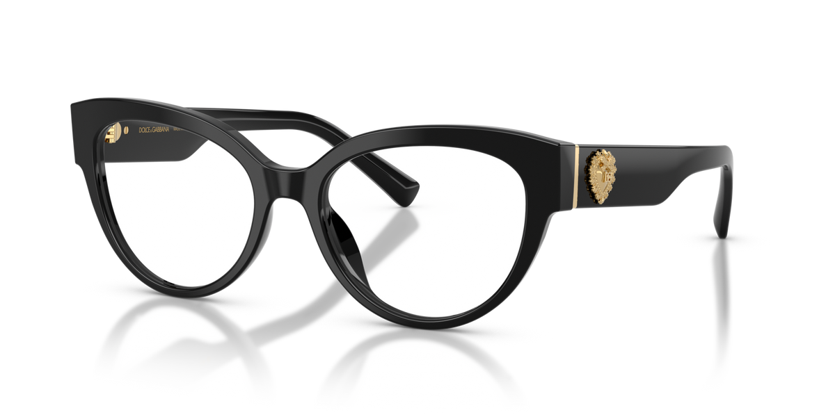 Dolce & Gabbana DG3440 501 black eyeglasses 52mm angled view