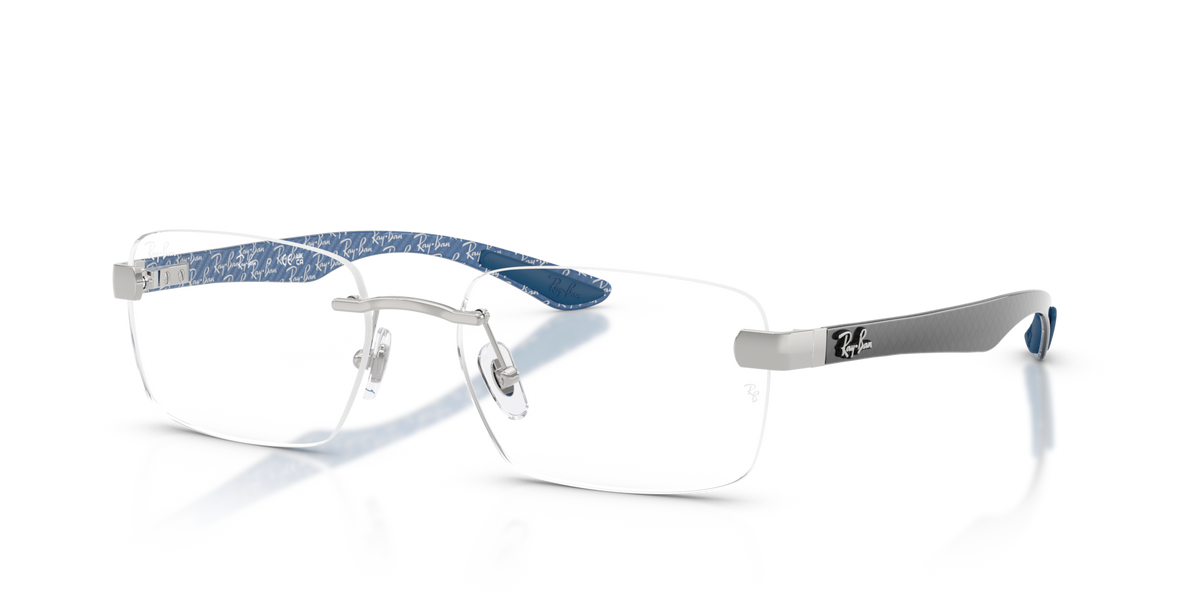 Ray-Ban RX8423 2501 silver eyeglasses 56mm angled view