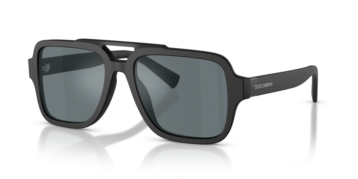 Dolce & Gabbana DG4544 25256G matte black sunglasses 56mm angled view