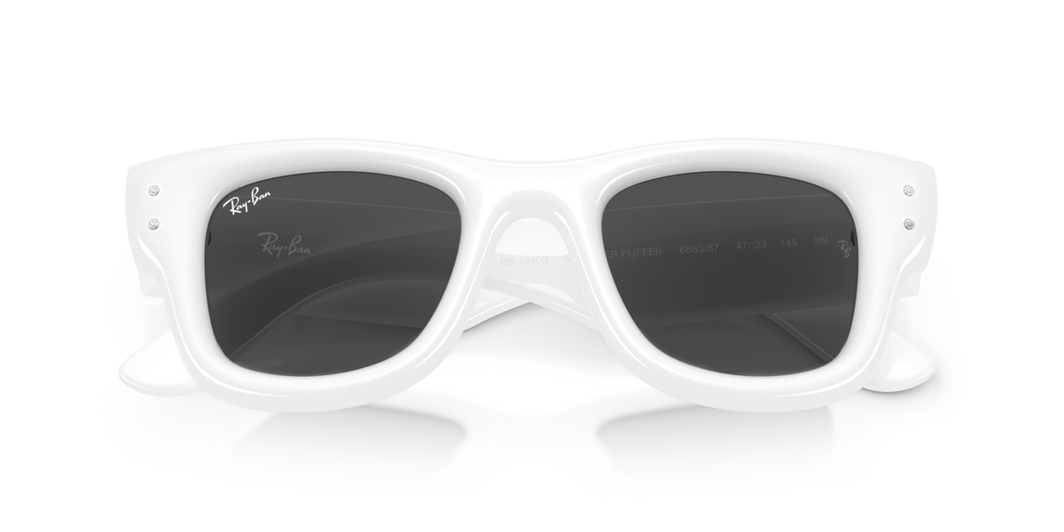 Ray-Ban RB4940B 686387 white strass sunglasses 47mm folded view