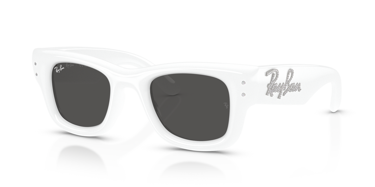 Ray-Ban RB4940B 686387 white strass sunglasses 47mm angled view