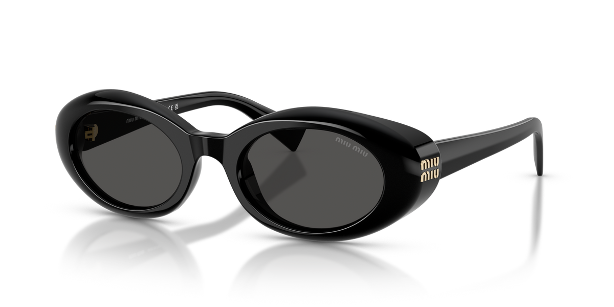 Miu Miu MUB09S 16K08Z black sunglasses 52mm angled view