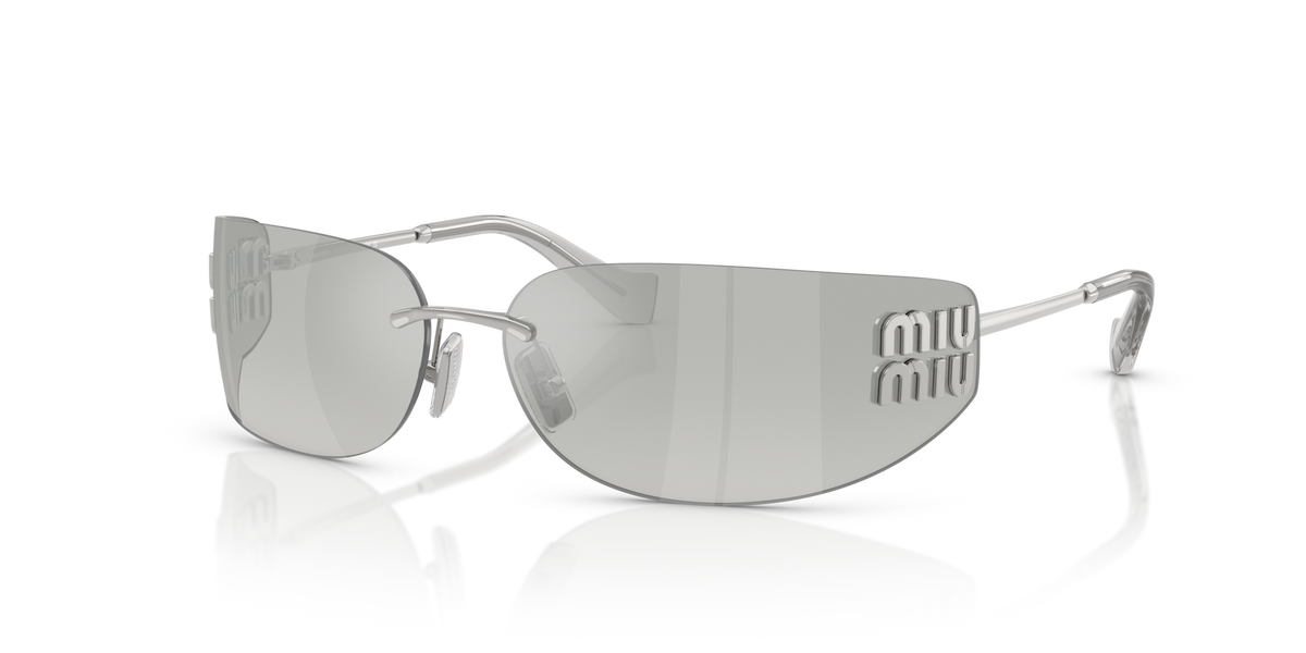 Miu Miu MUA51S 1BC10Y silver sunglasses 75mm angled view