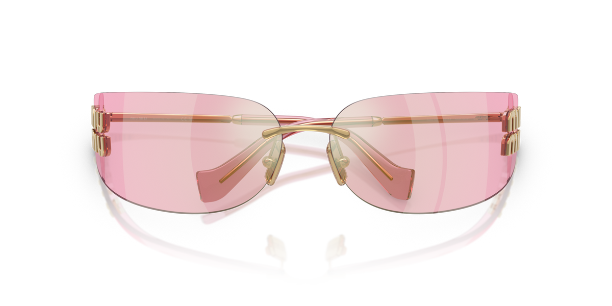 Miu Miu MUA51S 5AK90Y gold sunglasses 75mm folded view