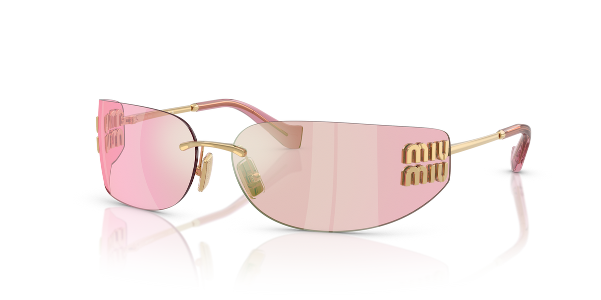 Miu Miu MUA51S 5AK90Y gold sunglasses 75mm angled view