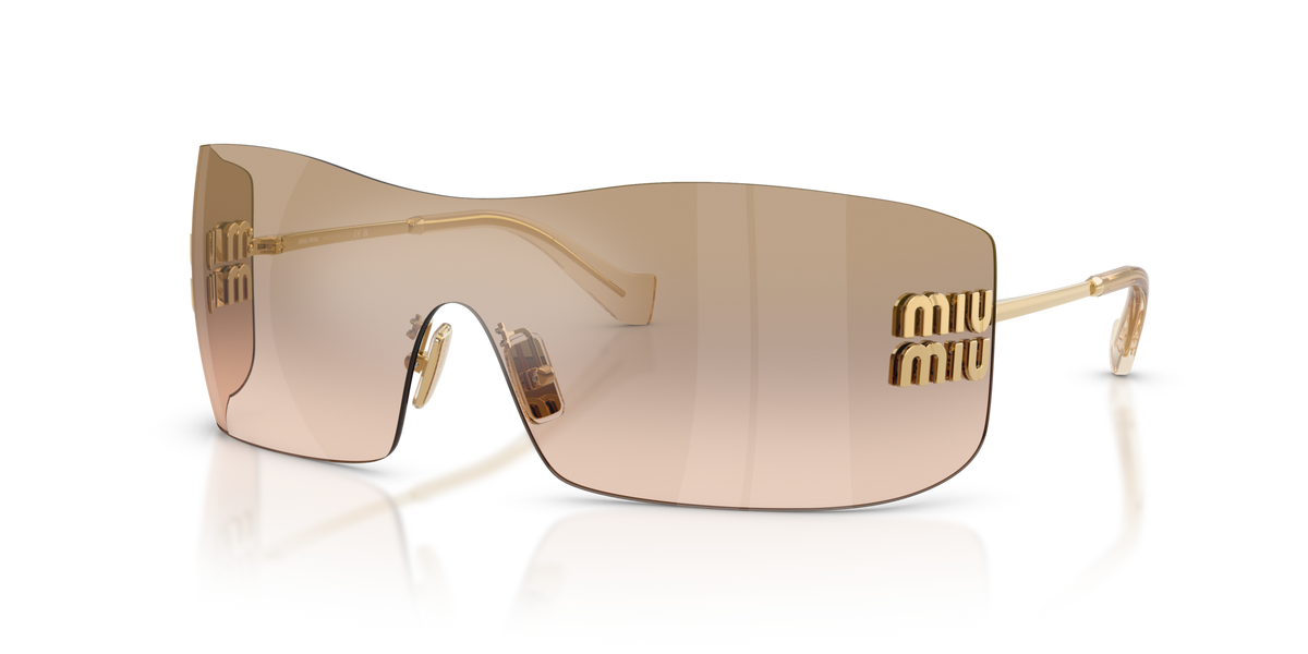 Miu Miu MUB53S 5AK20P gold sunglasses 44mm angled view
