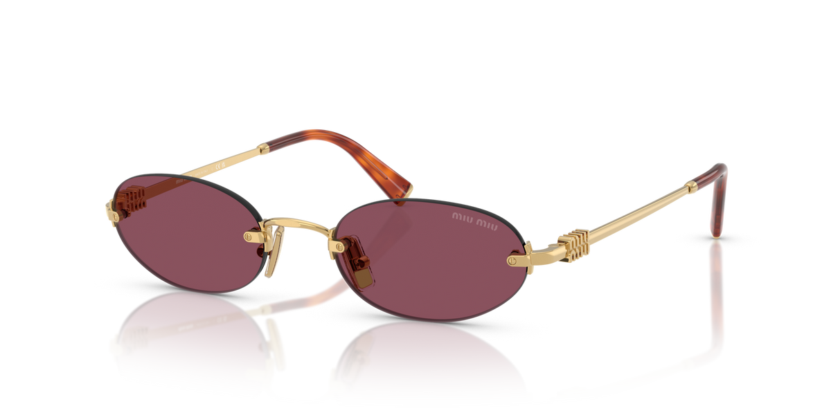 Miu Miu MUA54S 5AK20Y gold sunglasses 51mm angled view