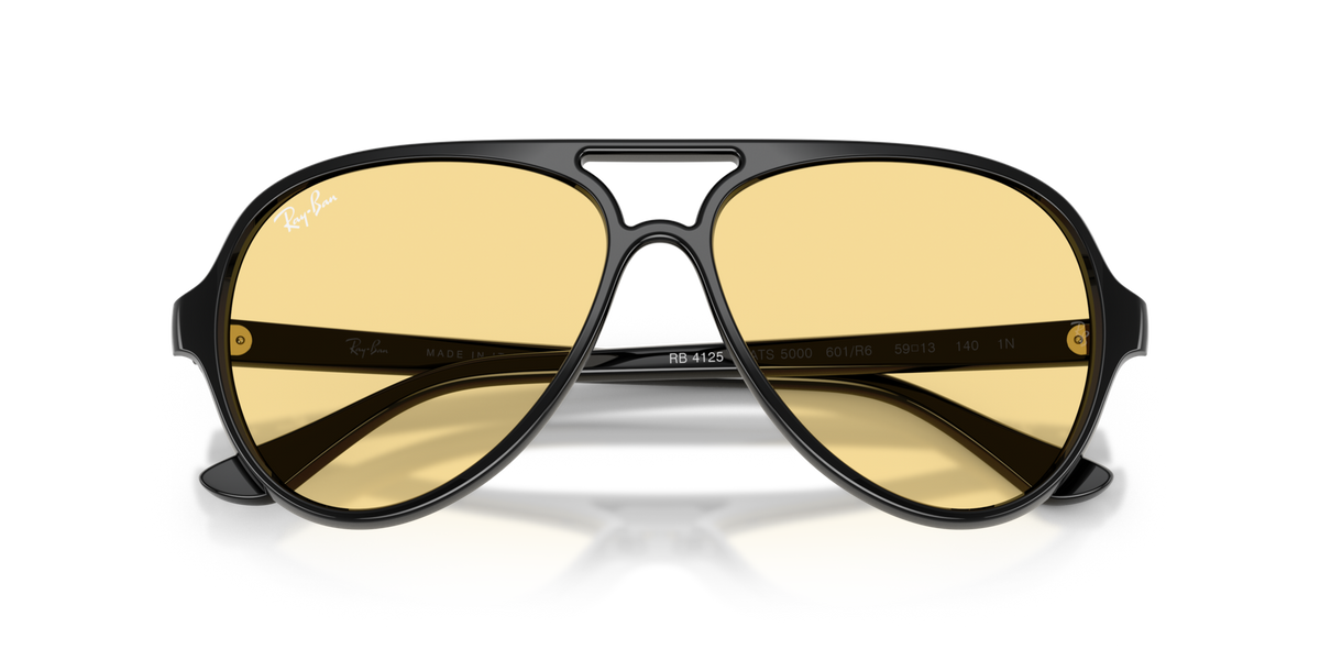 Ray-Ban RB4125 601/R6 black sunglasses 59mm folded view