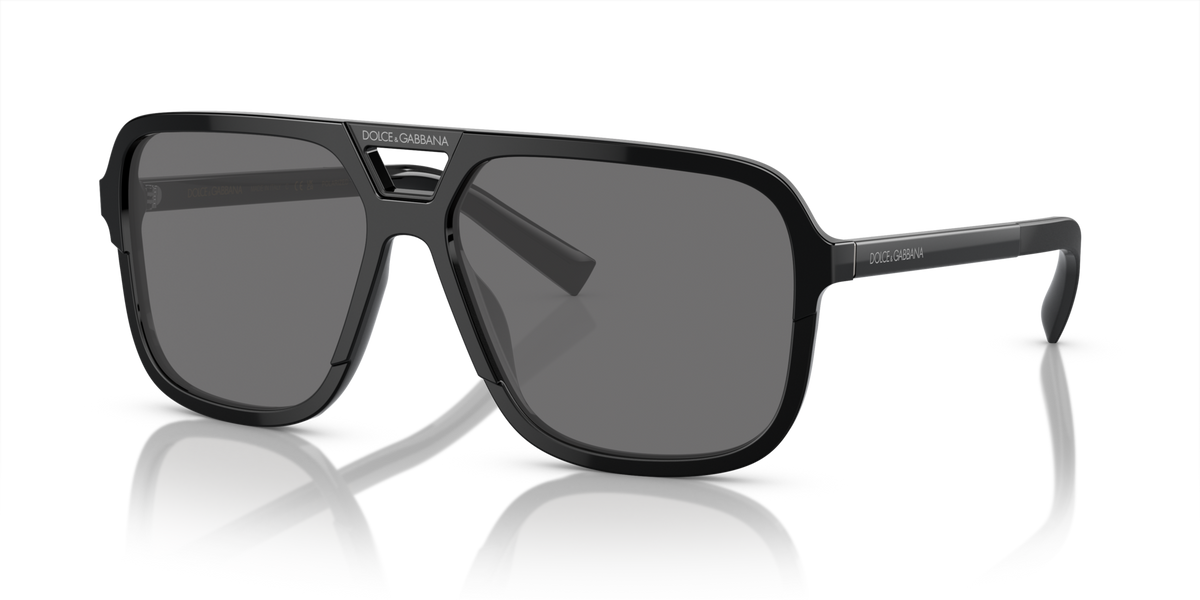 Dolce & Gabbana DG4354 193481 black sunglasses 61mm angled view