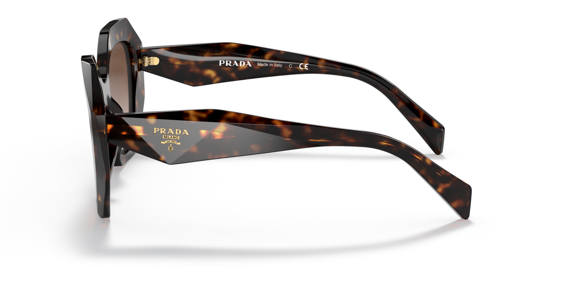 Prada PR 16WS 2AU6S1 tortoise sunglasses 53mm side view