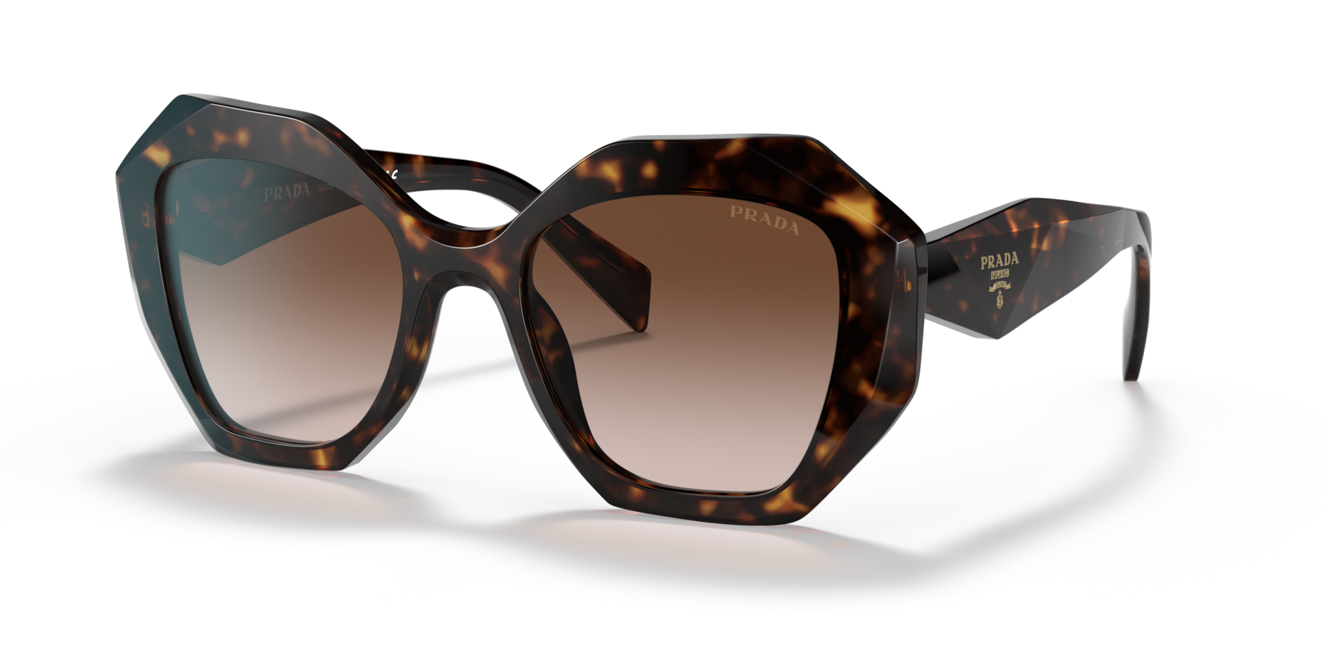 Prada PR 16WS 2AU6S1 tortoise sunglasses 53mm angled view