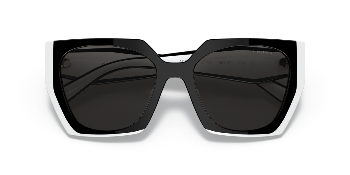 Prada PR15WS 09Q5S0 black/talc sunglasses 54mm folded view