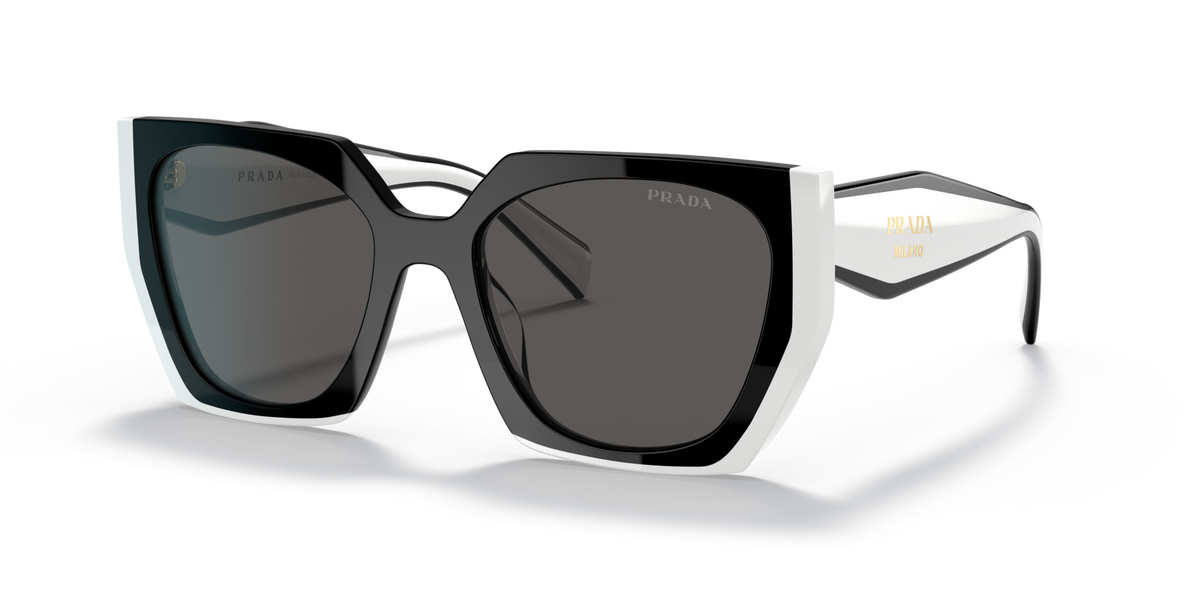 Prada PR15WS 09Q5S0 black/talc sunglasses 54mm angled view