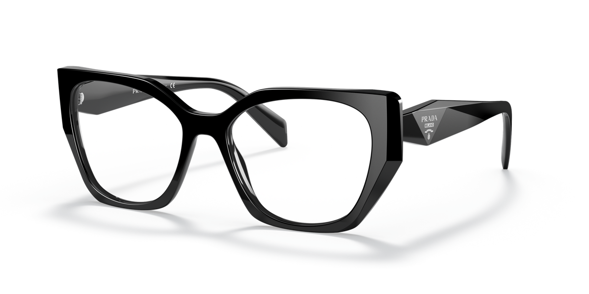 Prada PR18WV 1AB1O1 black eyeglasses 52mm angled view
