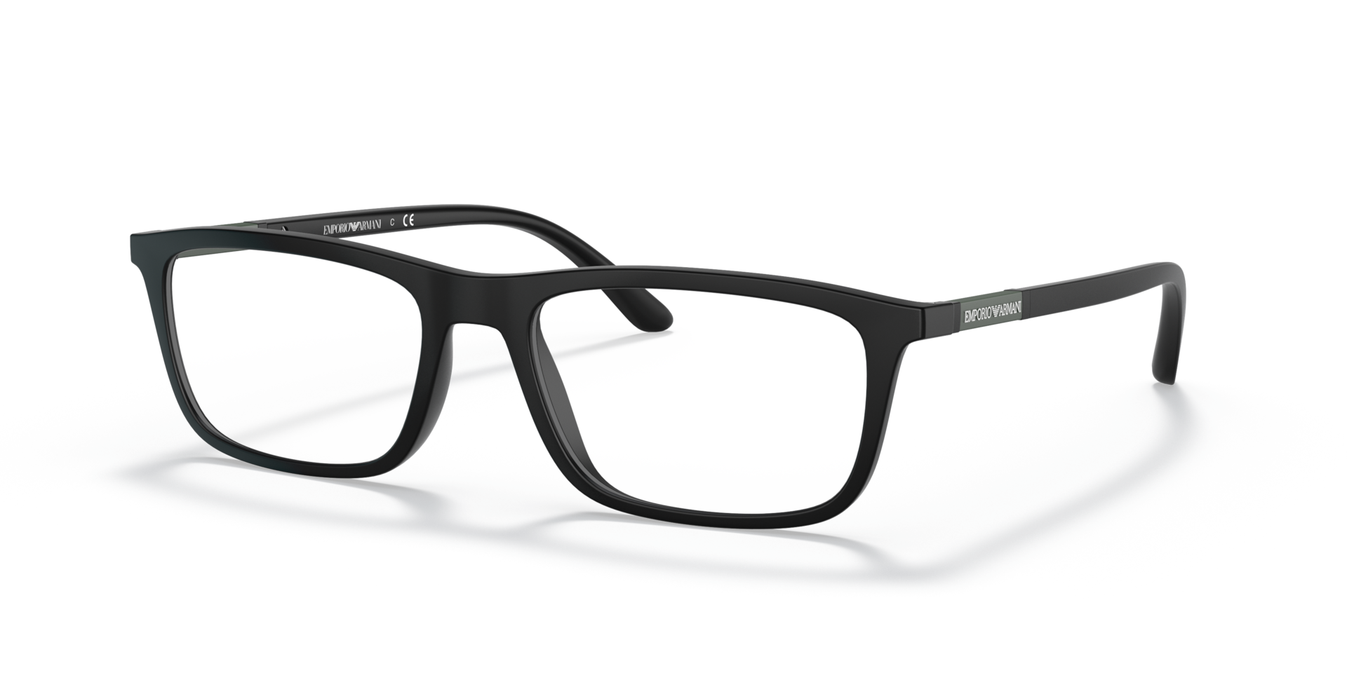 Emporio Armani EA4160 50421W matte black sunglasses 55mm angled view
