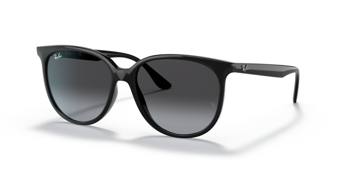 Ray-Ban RB4378 601/8G black sunglasses 54mm angled view