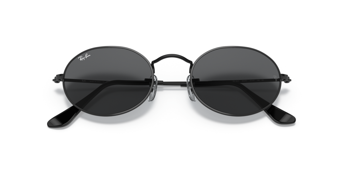 Ray-Ban RB3547 002/B1 black sunglasses 54mm folded view