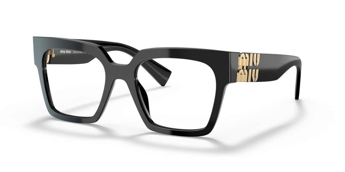 Miu Miu MU04UV 1AB1O1 black eyeglasses 52mm angled view