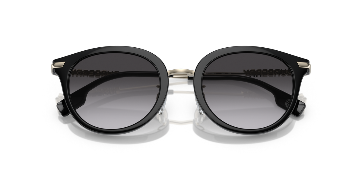 Burberry BE4398D 30018G black sunglasses 50mm folded view
