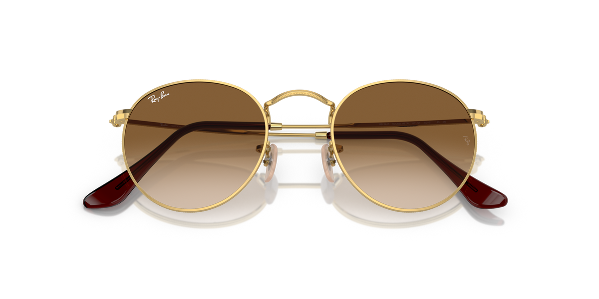 Ray-Ban RB3447 001/51 gold sunglasses 50mm folded view