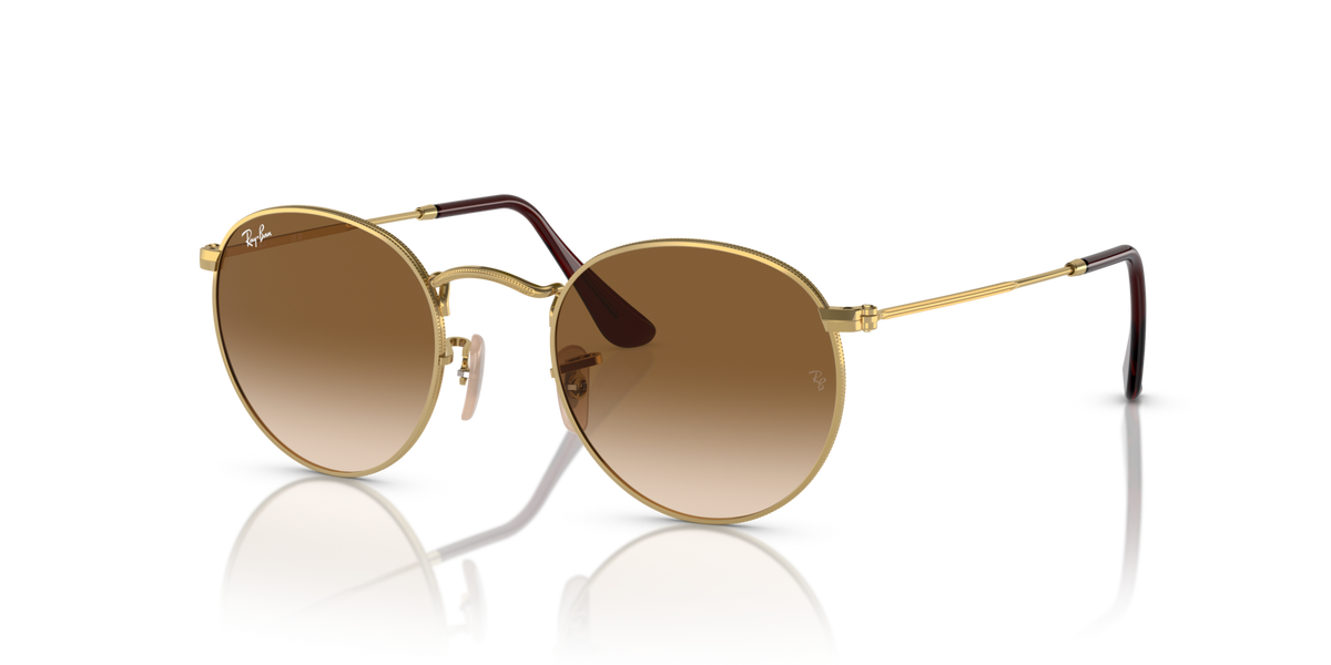 Ray-Ban RB3447 001/51 gold sunglasses 50mm angled view
