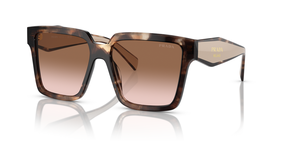 Prada PR24ZS 07R0A6 caramel tortoise sunglasses 56mm angled view