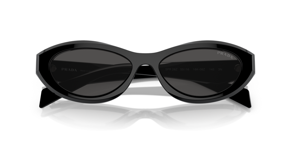 Prada PR26ZS 16K08Z black sunglasses 55mm folded view
