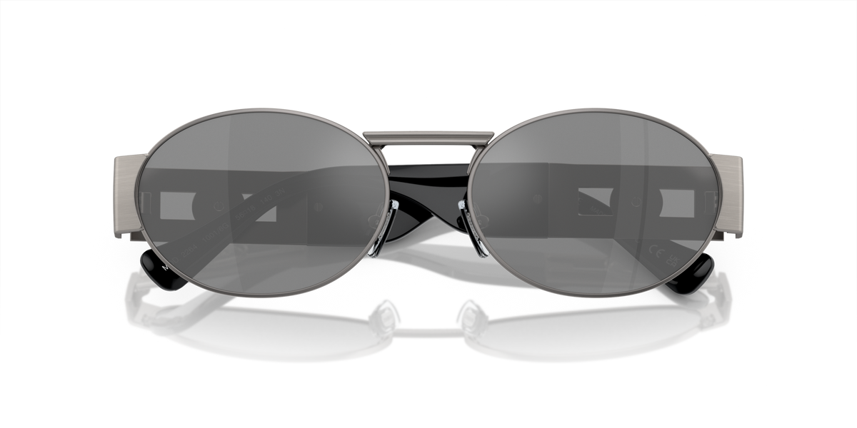 Versace VE2264 10016G matte gunmetal sunglasses 56mm folded view